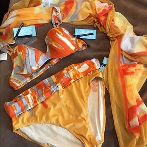 Sielle Yacht Club 2 piece swim suit & sarong